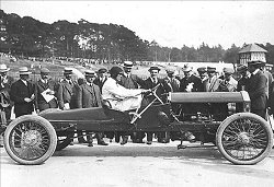 Local hero Sandy Campbell who would arrive in his exciting Napier Speedster. Image by Chris Beddows.