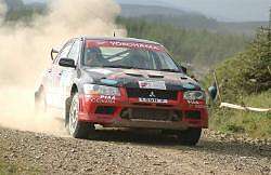 10th place: Leon Pesticcio and Howard Davies in the Mitsubishi Lancer. Image by Colin Courtney. Click here for a larger image.