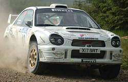 2nd place: Marcus Dodd and John Bennie in the Subaru Impreza. Image by Colin Courtney. Click here for a larger image.