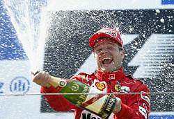 Rubens Barrichello took a deserved win at the Nurburgring, outpacing Schumacher in the process. Image by Shell. Click here for a larger image.