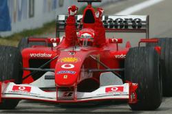 Michael Schumaher gave the Ferrari F2002 yet another victory. Image by Ferrari. Click here for a larger image.