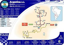The 2002 Argentina route map. Image by John Rigby, FIA. Click here for a larger image.