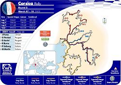 The 2002 Corsica route map. Image by John Rigby, FIA. Click here for a larger image.