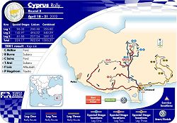 The 2002 Cyprus route map. Image by John Rigby, FIA. Click here for a larger image.
