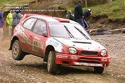 1st place: Jonny Milner and Nicky Beech in the Toyota Corolla WRC. Image by Mark Sims. Click here for a larger image.