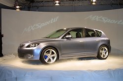 Mazda MX Sportif concept car - this is the new Mazda3. Photograph by Mazda. Click here for a larger image.