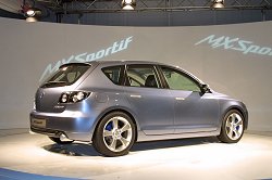Mazda MX Sportif concept car - this is the new Mazda3. Photograph by Mazda. Click here for a larger image.