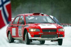 Alister McRae, Mitsubishi Lancer WRC 2002, 5th place. Image by Mitsubishi. Click here for a larger image.