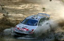 Giles Panizzi, Peugeot 206 WRC, 10th place. Image by Peugeot. Click here for a larger image.