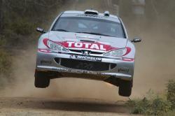 Richard Burns, Peugeot 206 WRC, 2nd place. Image by Peugeot. Click here for a larger image.