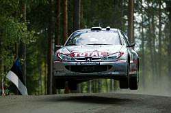 Marcus Gronholm, Peugeot 206 WRC, 1st place. Image by Peugeot. Click here for a larger image.