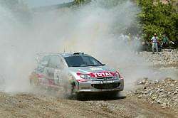 Harri Rovanpera, Peugeot 206 WRC, 2nd place. Image by Peugeot. Click here for a larger image.
