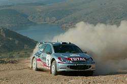 Marcos Gronholm, Peugeot 206 WRC, 2nd place. Image by Peugeot. Click here for a larger image.