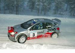 Harri Rovanpera, Peugeot 206 WRC 2002, 2nd place. Image by Peugeot. Click here for a larger image.