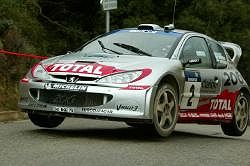 Marcus Gronholm, Peugeot 206 WRC 2002, 2nd place. Image by Peugeot. Click here for a larger image.