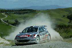Giles Panizzi, Peugeot 206 WRC, 7th place. Image by Peugeot. Click here for a larger image.