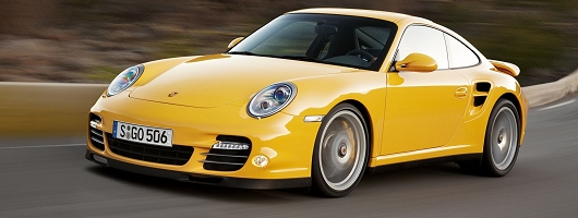 New Porsche 911 Turbo in motion. Image by Porsche.