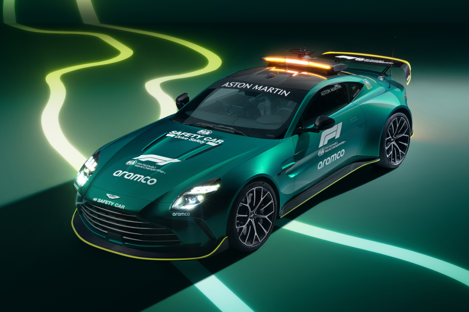 Aston reveals new Vantage as 2024 F1 season safety car. Image by Aston Martin.