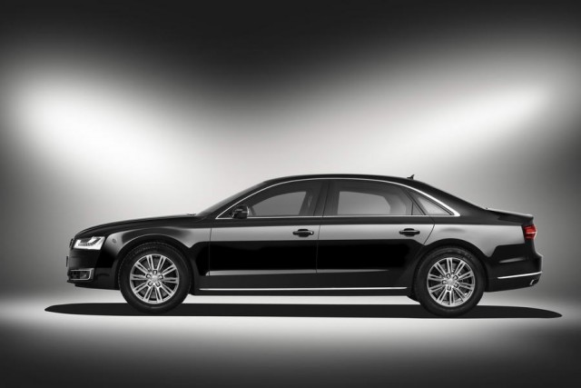 Audi brings its own armoured A8 to the protection racket. Image by Audi.