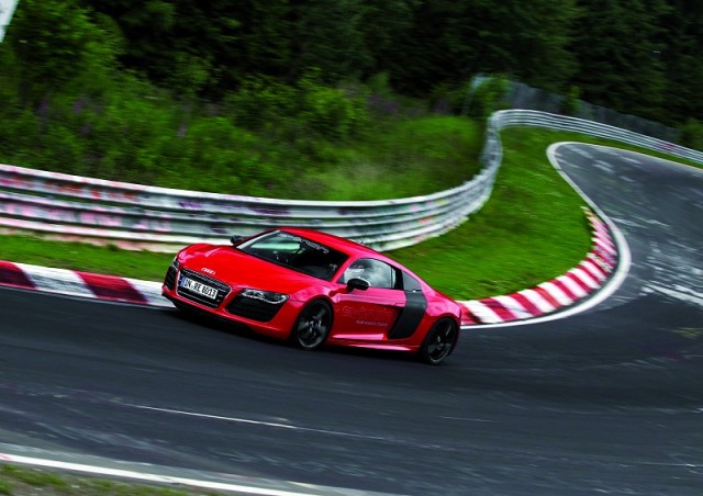 Electric Audi R8 sets lap record. Image by Audi.