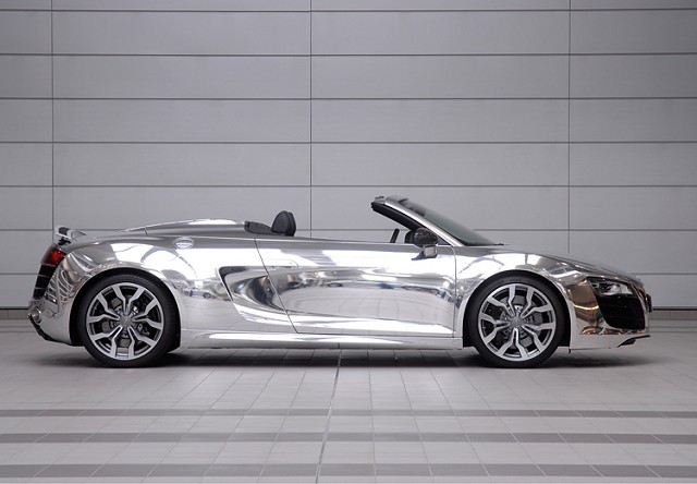 Chromed R8 for Sir Elton's bash. Image by Audi.