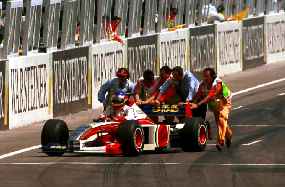 Villeneuve never made it past the grid in the BAR