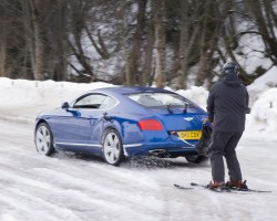 Ski Joring by Bentley Continental GT. Image by Dominic Fraser.