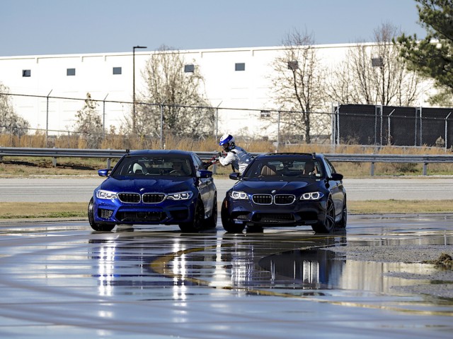 BMW takes drifting world record, invents car-to-car refuelling. Image by BMW.