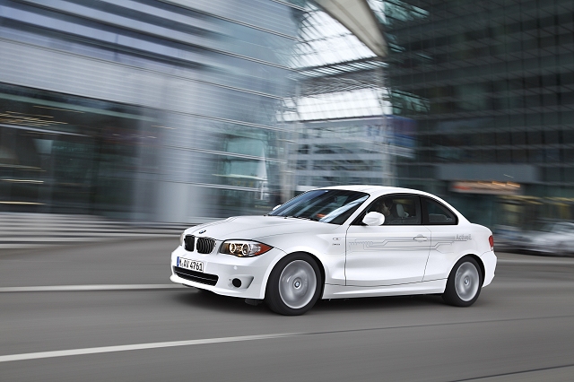 Geneva debut for electric BMW 1 Series Coup. Image by BMW.