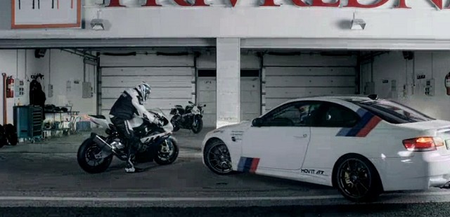 BMW M3 and superbike race. Image by BMW.
