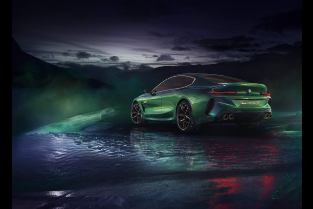 BMW Concept M8 Gran Coupe: a vision in green and gold. Image by BMW.