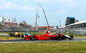 Coulthard and Irvine collide! Picture by ICN