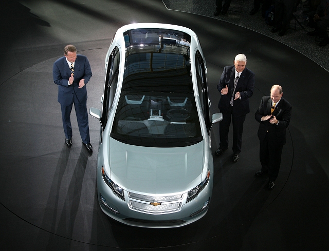 GM reveals Chevrolet Volt at 100th anniversary. Image by Chevrolet.