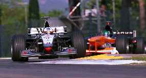 Coulthard reckons that he may have won, except for the non-co-operation of the backmarkers