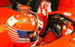 Michael Schumacher at the 2001 US GP. Image by Eileen Buckley.