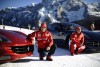 Ferrari's F1 drivers race in the Ferrari FF on snow. Image by Ferrari.