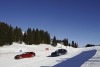 Ferrari's F1 drivers race in the Ferrari FF on snow. Image by Ferrari.