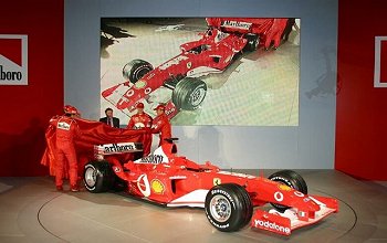 Ferrari launch their 2003 F1 car - the F2003-GA. Image provided by www.italiaspeed.com.