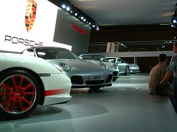 The Porsche stand at the 2003 Frankfurt Motor Show. Image by Adam Jefferson.