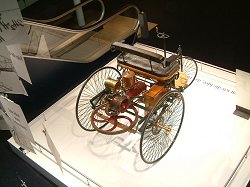 The original Karl Benz 3 -wheeler - on display at the 2003 Frankfurt Motor Show. Image by Shane O' Donoghue.