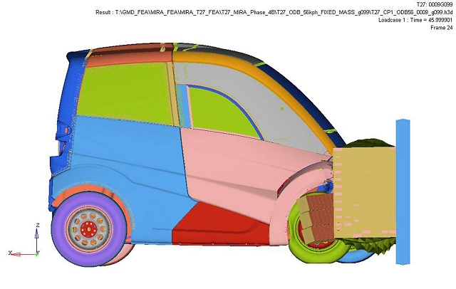 Crash breakthrough for tiny T.27. Image by Gordon Murray.