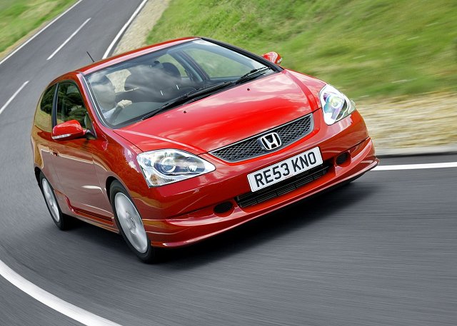 Civic receives makeover for 2004. Image by Honda.