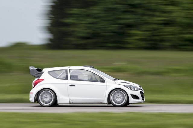 Hyundai i20 WRC under test. Image by Hyundai.