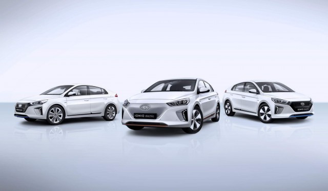 Hyundai Ioniq splits into three for Geneva. Image by Hyundai.