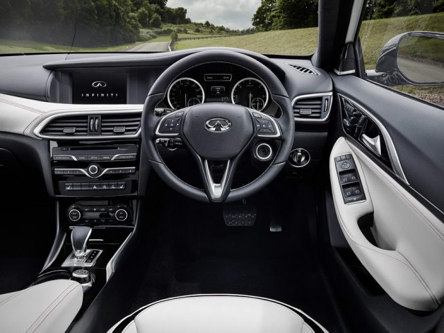 Infiniti Q30 opens up. Image by Infiniti.