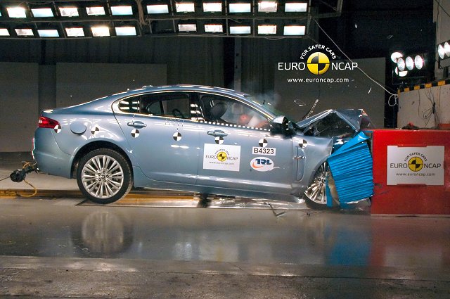 Surprise four-star NCAP result for Jaguar XF. Image by Euro NCAP.