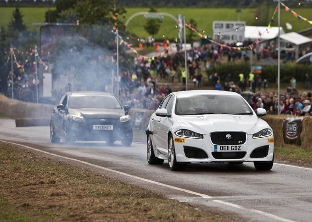 Jaguar XFR car chase at CarFest. Image by Jaguar.