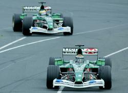 Despite their dismal qualifying pace, Jaguar brought their man Irvine home in 4th position, thanks to the incredible circumstances. Image by Jaguar. Click here for a larger image.