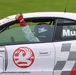 Muller's victory wave is becoming a common sight this year. Picture by www.toca-tour.co.uk.