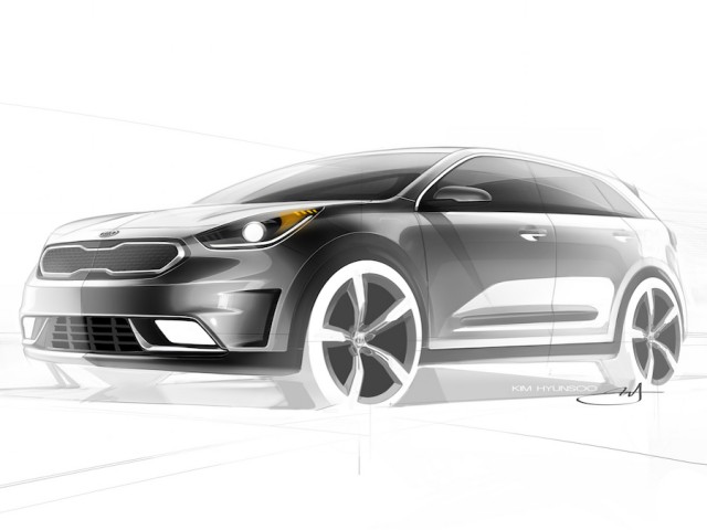 Kia prepares hybrid crossover. Image by Kia.